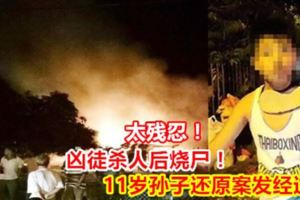 太殘忍！兇徒殺人後燒屍！11歲孫子還原案發經過！（內附視頻）