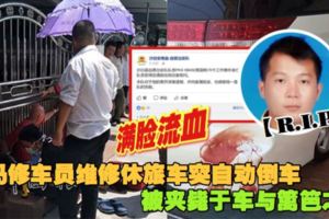 大馬修車員維修休旅車突自動倒車被夾斃於車與籬笆之間滿臉流血