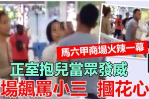 馬六甲火辣上演!!正室抱兒購物中心發威，當眾飆罵小三怒摑花心老公!!公眾看傻了~~