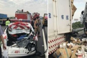 國道追撞車禍「2員警冤死」眾人痛哭列隊！父親崩潰認屍：「你是個白痴...」