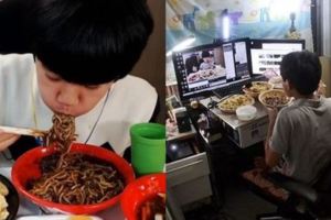 14歲少年每天「直播自己大吃大喝」吸引上萬人觀看，一個月靠吃飯就能「爽賺150萬元」！