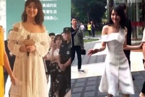 林心如和高圓圓在抓拍鏡頭下，雖只差了三歲，卻一個少女一個大媽