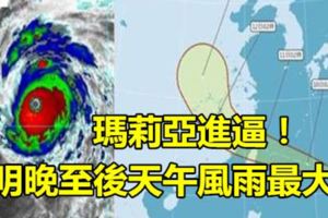 瑪莉亞進逼！明晚至後天午風雨最大