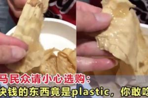 大馬民眾小心選購：幾塊錢的東西竟然是plastic，你敢吃嗎？