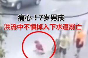 痛心！7歲男孩洪流中不慎掉入下水道溺亡