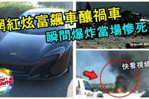 網紅炫富飆車釀禍車，Mclaren650S跑車瞬間爆炸當場慘死！還撞死無辜母女！快看視頻！