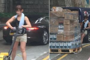 蘿拉2.0！小背心正妹運輸工烈日流汗也好性感找到本尊….竟超驚豔！