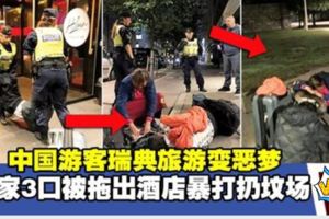 中國遊客瑞典旅遊變惡夢一家三口被拖出酒店暴打扔墳場