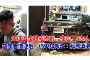 鬧市區無證飆車撞死3人駕駛員叫囂：我黑道混的