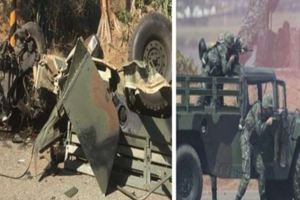 海陸悍馬爆胎暴衝險連人帶車翻河溝