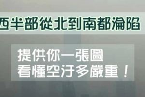 西半部從北到南都淪陷！一張圖看懂空汙多嚴重！
