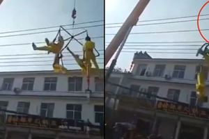 悚！支架突脫落空中飛人重摔地吐血