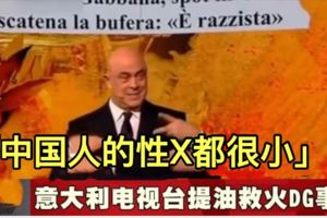 「中國人的性X都很小」義大利電視台提油救火DG事件!