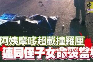 阿姨摩哆超載撞羅釐連同侄子女命喪當場