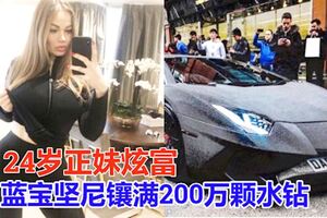 24歲正妹炫富　藍寶堅尼鑲滿200萬顆水鑽