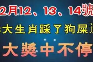 2月12、13、14號大獎中不停，踩了狗屎運的生肖。