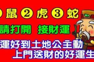 5月一到，財運好到土地公主動上門送財的好運生肖