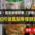 簡直製作鳳梨檸檬酵素」超簡單！便祕、排毒快速搞定！趕緊學起來！