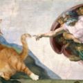 胖橘貓有個藝術家奴才，於是牠就入侵了各個「世界名畫」裡...真的每一張都毫無違和感！