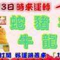 11月13日時來運轉一路發，蛇豬羊牛龍猴，88秒內打開，好運跟著來『16888』