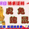 12月8日時來運轉一路發，虎兔猴蛇鼠豬，88秒內打開，好運跟著來『16888』