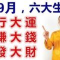 九月，這六大生肖：行大運，賺大錢，發大財