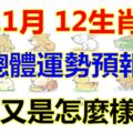 11月，12生肖總體運勢預報~你又是怎麼樣？