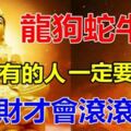 家裡有「龍狗蛇牛馬」的人，一定要轉走，財富才會滾滾來