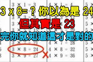 3x8=?你以為是24，但其實是23，看完你就知道這才是對的…竟然連孔子都這麼說！