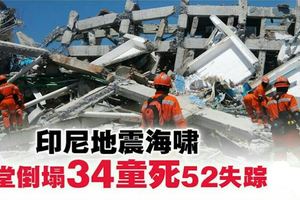 【印尼地震海嘯】教堂倒塌34童死52失蹤