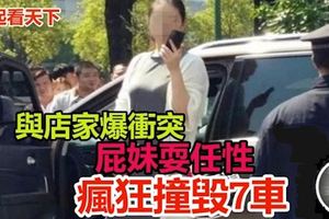 屁妹耍任性！與店家爆衝突竟開百萬車「瘋狂撞毀7車」嚇傻路人