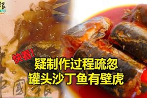 吉隆坡13日-吃罐頭沙丁魚發現有壁虎，女事主氣得向衛生部和罐頭廠商投訴！