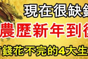 現在很缺錢，農歷新年到後有錢花不完的4大生肖！