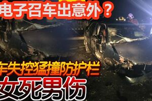 電子召車出意外？轎車失控猛撞防護欄，巫裔女死華裔男司機則受傷