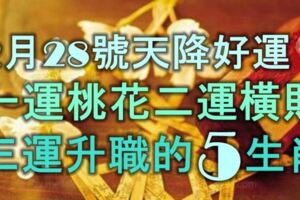 2月28號起天降好運，一運桃花開，二運橫財發，三運升職的5大生肖！