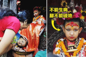 7歲的她是全國的「活女神」受全國膜拜！但「她的腳一輩子都不能碰地」！