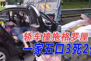 轎車失控猛撞停泊路邊拖格羅釐一家五口3死2傷