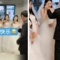 母親過世7個女兒穿婚紗陪父親過結婚紀念日，為了讓父親開心