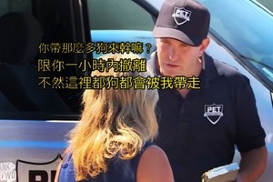 這名女子在舉辦狗狗認養活動時突然出現一名男子要他撤離 直到一台神秘車子出現...好感人！