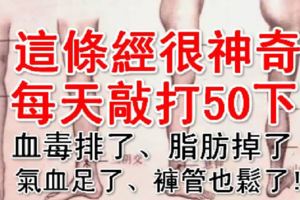 身上「這條經」只要每天敲打50下，血毒排、氣血足、脂肪掉、褲管也鬆了!