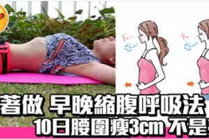 躺著做早晚縮腹呼吸法10日腰圍瘦3cm不是夢