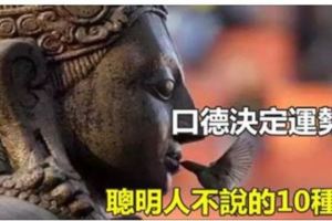 【口德決定運勢】，聰明人不說的10種話