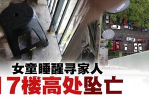 3歲女童睡醒尋家人·17樓陽台墜下身亡