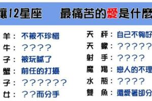 「眼淚流下後，才知道有多痛」！12星座最痛苦的「感情」是什麼？