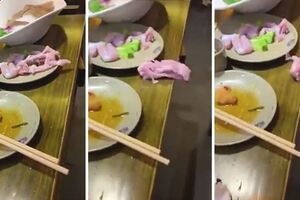 田雞肉自己逃跑！女食客傻眼尖叫，牠爬行5秒「咚」掉下去？