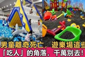 5歲男童遊樂場離世，遊樂場裡這些危險的角落，千萬別帶孩子去