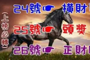 2月24.25.26號橫財發，正財旺的生肖