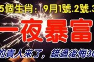 9月1號.2號.3號一夜暴富的生肖，貴人來了，錯過後悔30年