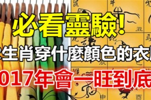 必看靈驗!12生肖穿什麼顏色的衣服2017年會一旺到底！