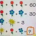 這道看似簡單的「花朵算數題」已經讓很多網友都想破腦袋，結果不是101！